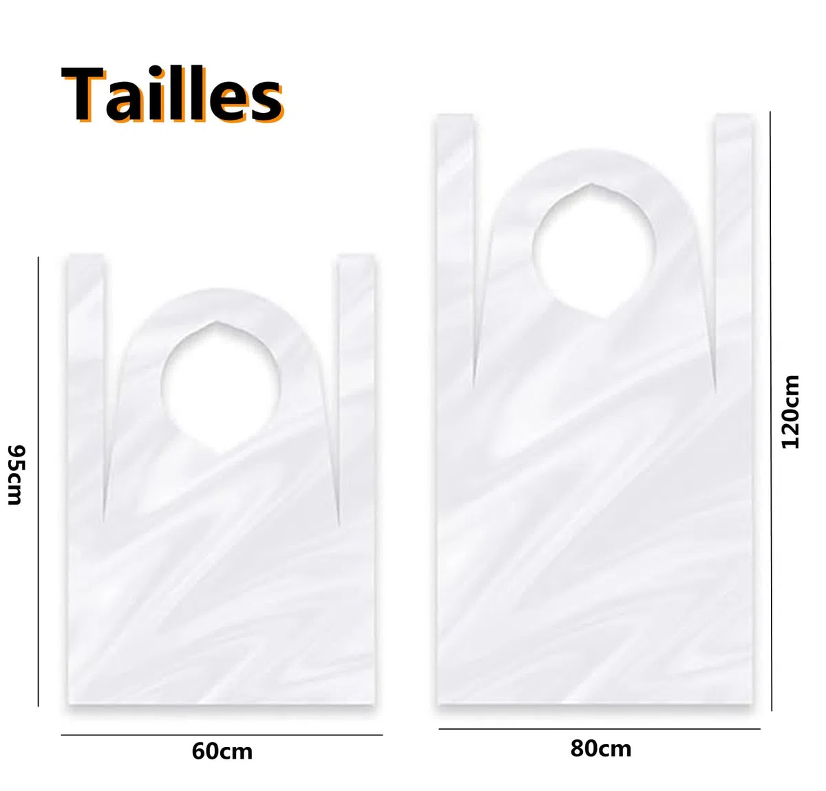 LATRAT Lot de 100 tabliers jetables imperméables et résistant aux taches en plastique pour Adultes Enfants Peinture Cuisson