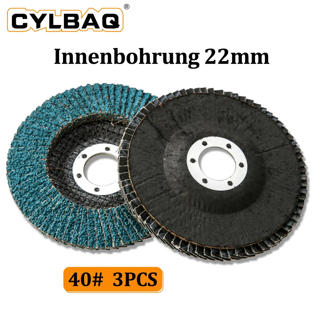 Disques Abrasifs CSD 125 mm pour Meuleuse d'Angle, Lot de 6, Violet et Bleu, Disques à Lamelles en Nylon, 40 Grains avec Clé, CYLBAQ