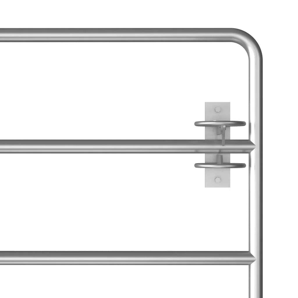 vidaXL Portillon à 5 Barres Acier (95-170) x90 cm Argenté