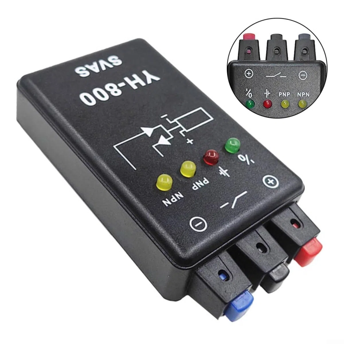 YH-800 Testeur de capteur DC PNP NPN Appareil de test photoélectrique pour automatisation industrielle Détection de métaux avec affichage numérique Noir 936023 mm