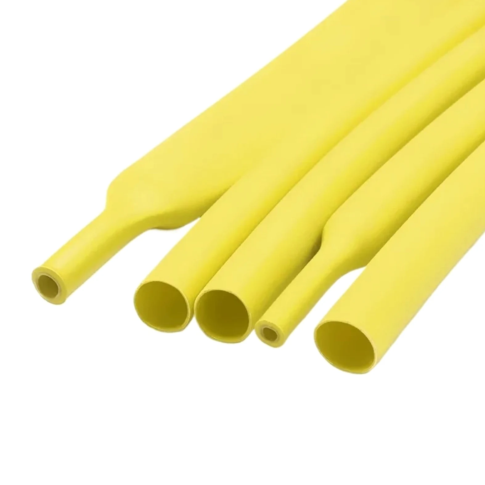 Gaine ThermoréTractable Gaine thermorétractable noire en polyoléfine, 10/50/100 m, 200 m, 3:1, avec colle, rapport de rétrécissement assorti, gaine adhésive for câbles métalliques(Yellow,9.5mm,50m)