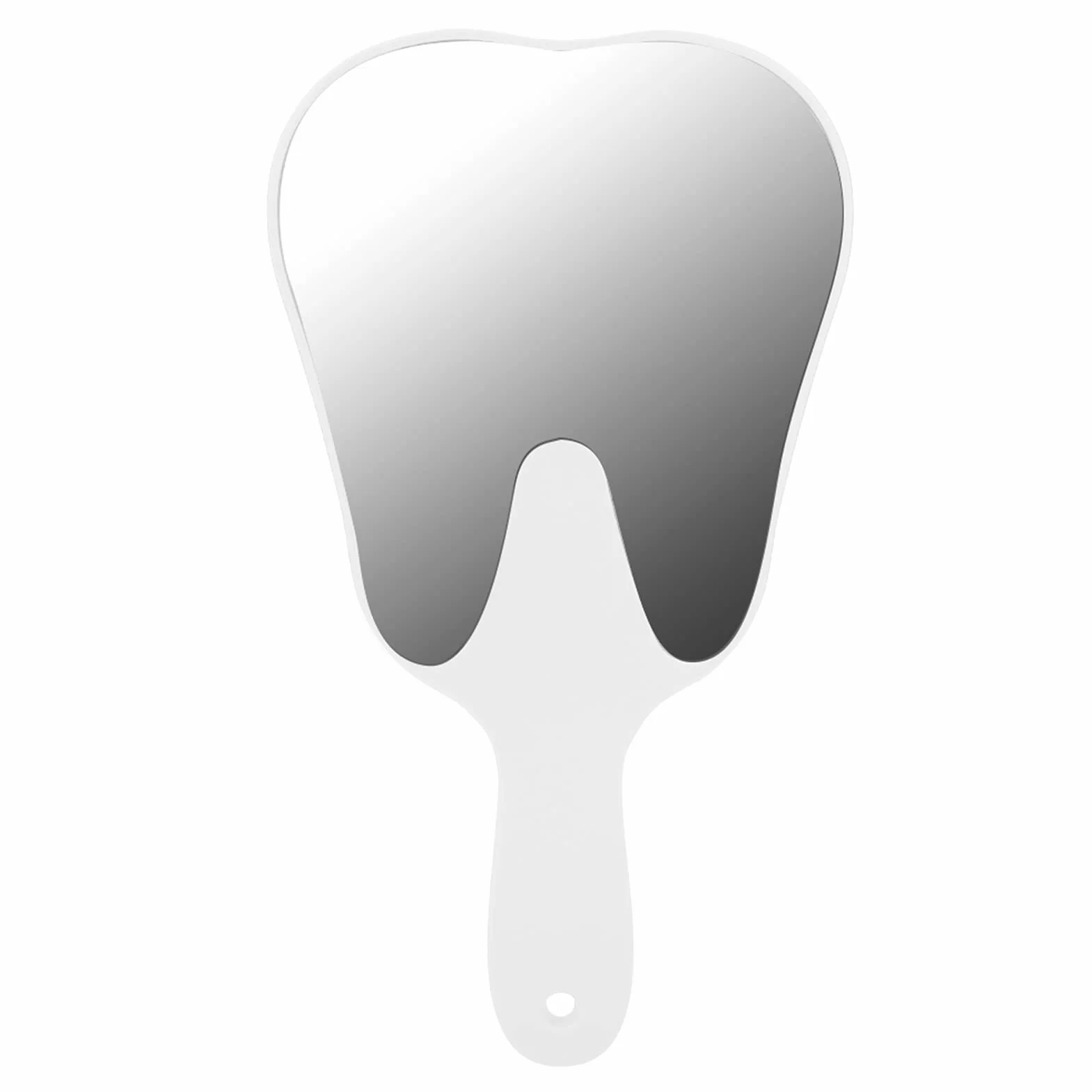 Miroir Dentaire, Miroir Portatif en Forme de Dent, Miroir D'inspection des Dents avec Poignée En Plastique, Miroir Buccal D'inspection de L'hygiène Buccale, Accessoire Dentaire(Blanc)