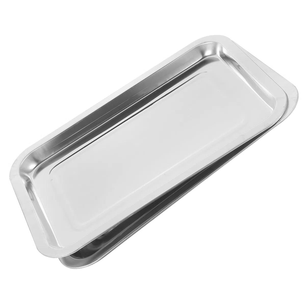 iplusmile Plateau Inox pour Organiser Outils de Tatouage 2pcs en Acier Inoxydable Plateau Plat Élégant et Pratique Bords Relevés pour Usage Personnel Quotidien