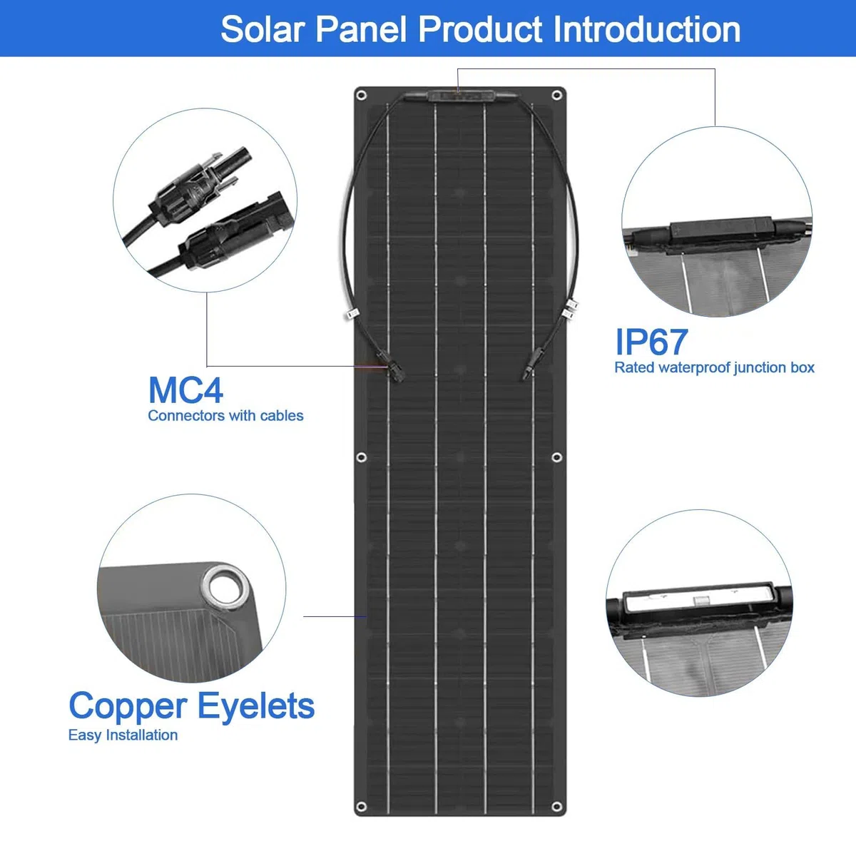 Kit de panneaux solaires flexibles 50W/100W avec contrôleur 40A