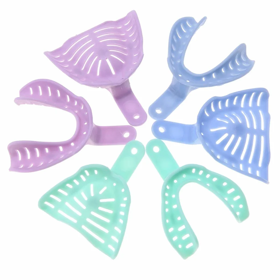 Plateau Dentaire,Akozon Lot de 6 Porte Dentaires Jetables Modèle De Prothèse Dentaire Outil De Dentiste en Plastique Couleur aléatoire