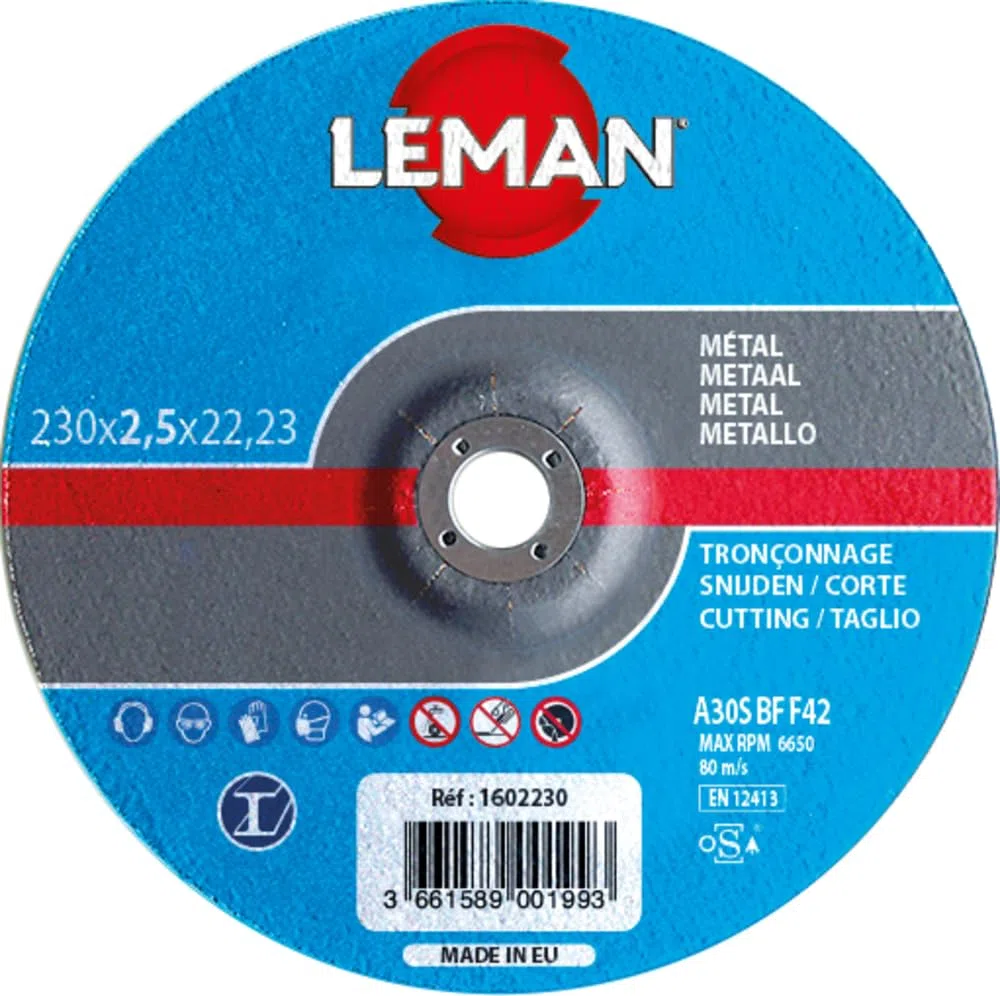 LEMAN Disque à tronçonner métal Expert ø 350 Alésage 20 Ep. 4mm Plat F41 Boite de 10 - Disque, plateau et abrasif