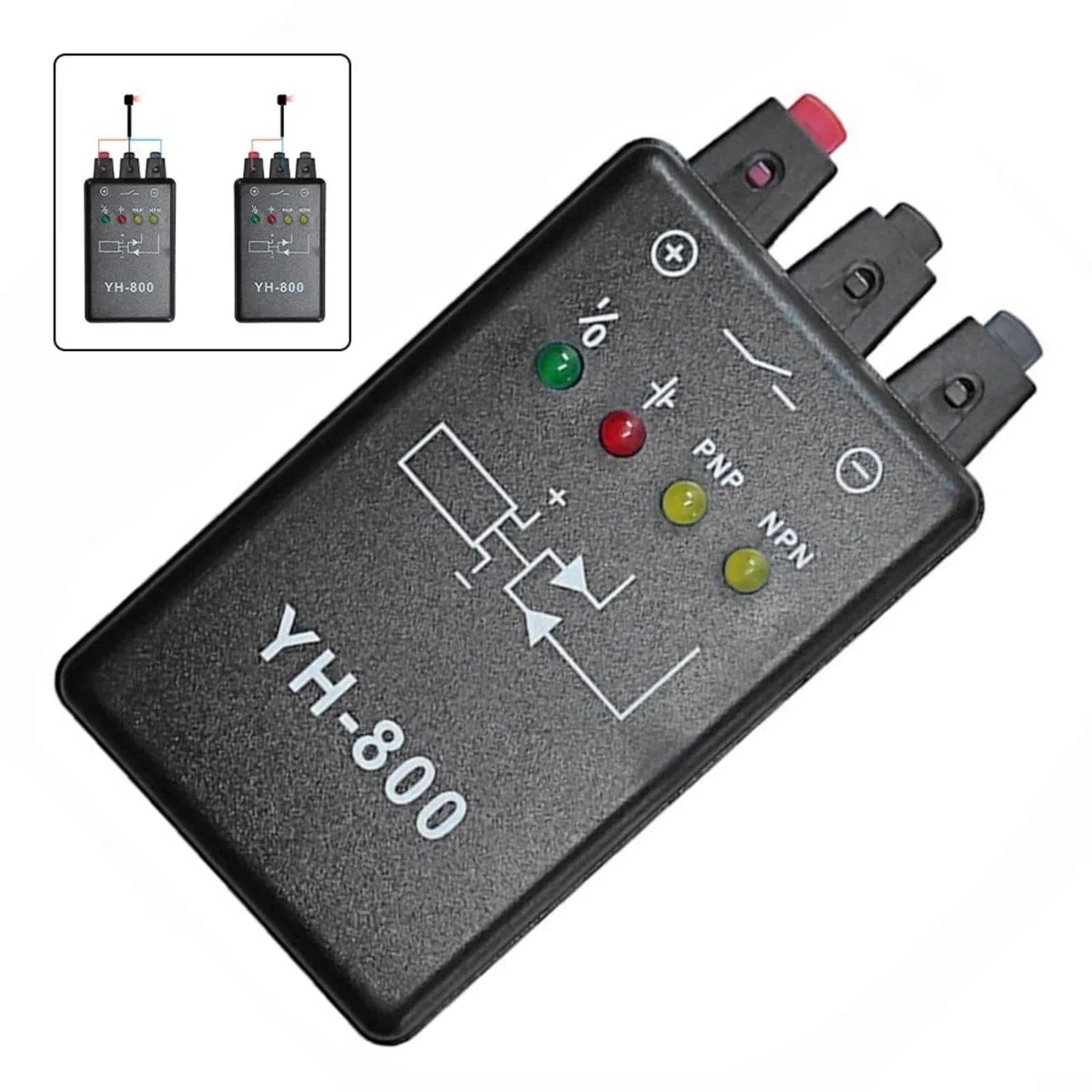 YH-800 Testeur de capteur DC PNP NPN Appareil de test photoélectrique pour automatisation industrielle Détection de métaux avec affichage numérique Noir 936023 mm