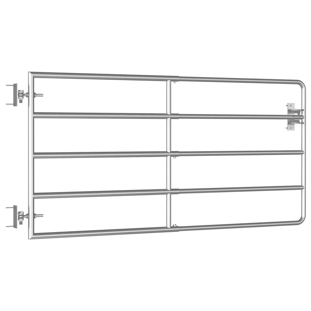 vidaXL Portillon à 5 Barres Acier (95-170) x90 cm Argenté