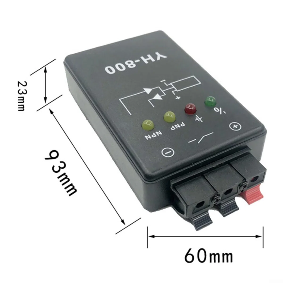YH-800 Testeur de capteur DC PNP NPN Appareil de test photoélectrique pour automatisation industrielle Détection de métaux avec affichage numérique Noir 936023 mm