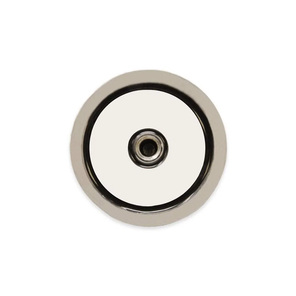 N42 Aigneur de Pot N42 Avec Des Boulons D'Œil 2X M8 et Une Corde de 10 M Pour la Pêche á L'Aimant, la Récupération et la Chasse Au Trésor - 60mm dia x 22mm - 120kg de Traction